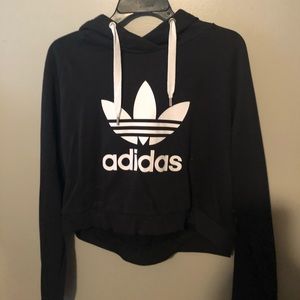 Cropped adidas hoodie.
